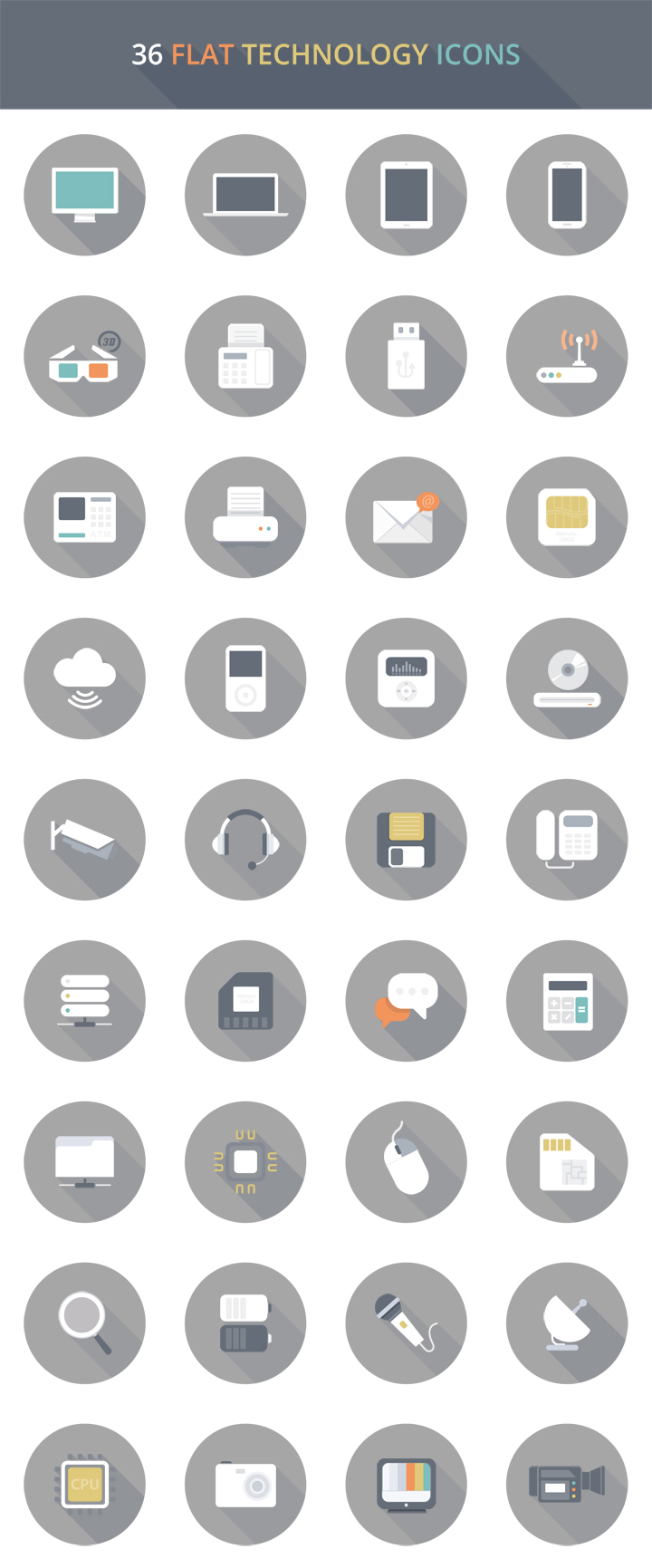 flat-technology-icon-set